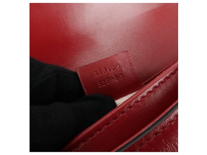 Borsa a tracolla e spalla GUCCI Double G Arli in pelle Rossa 550129 - vista 24