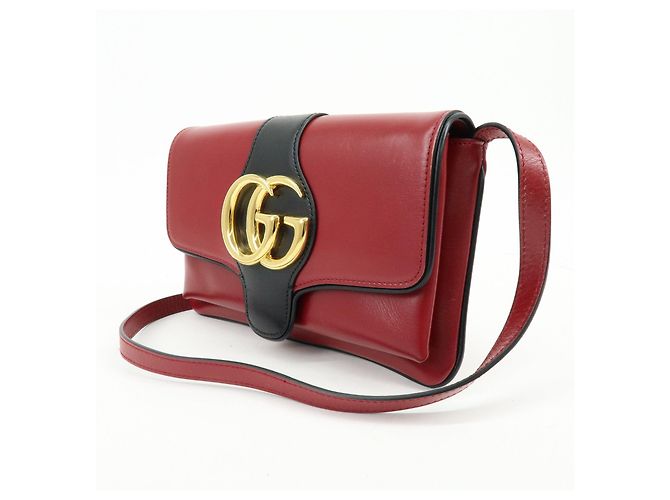 Borsa a tracolla e spalla GUCCI Double G Arli in pelle Rossa 550129 - vista 3