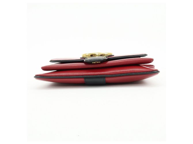Borsa a tracolla e spalla GUCCI Double G Arli in pelle Rossa 550129 - vista 5