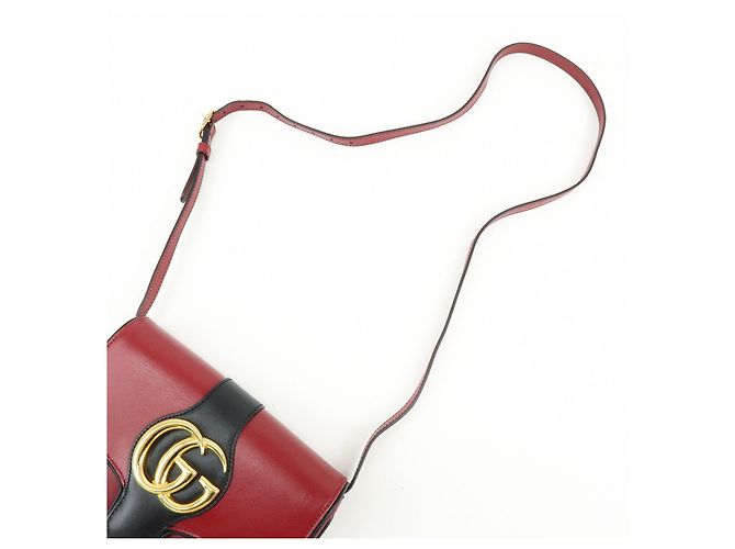 Borsa a tracolla e spalla GUCCI Double G Arli in pelle Rossa 550129 - vista 6