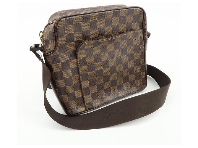 Borsa a tracolla Louis Vuitton Damier Olaf PM Marrone N41442 - vista 4