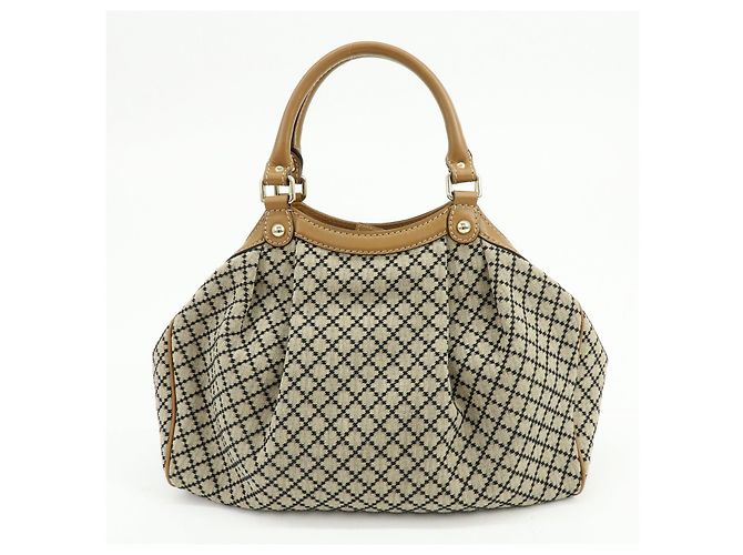Borsa Tote GUCCI Sukey Diamante Interlocking G Canvas Leather 211944 - vista 2