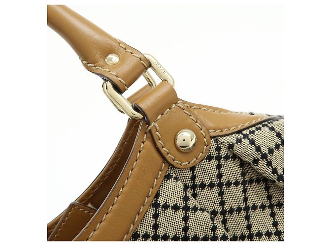 Borsa Tote GUCCI Sukey Diamante Interlocking G Canvas Leather 211944 - vista 9