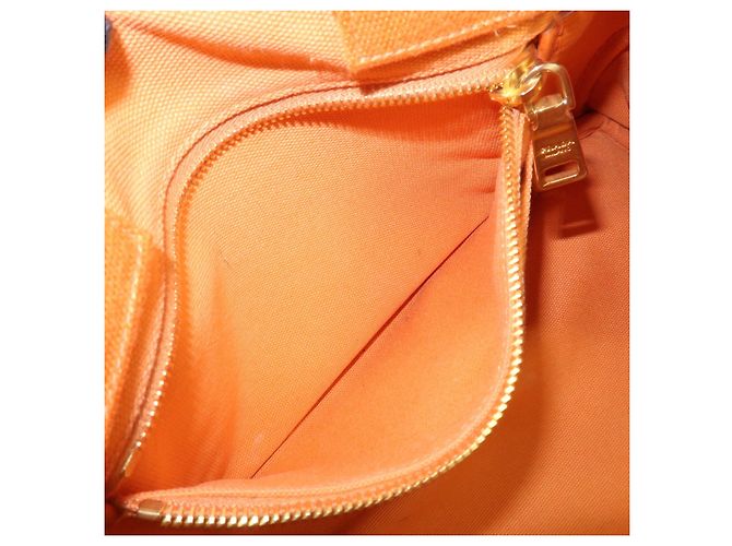 Borsa Tote PRADA Canapa Triangle Logo Canvas Arancione 1BG642 - vista 22