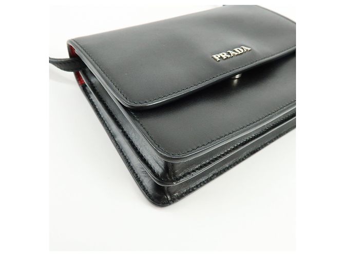 PRADA Borsa a spalla 2Way Mini Crossbody e Pochette in pelle Black BT1031 - vista 11