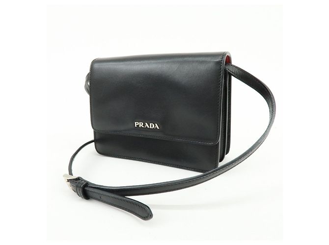 PRADA Borsa a spalla 2Way Mini Crossbody e Pochette in pelle Black BT1031 - vista 3