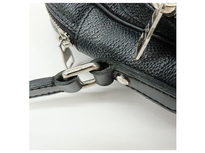 Borsa a tracolla Louis Vuitton Damier Graphite Rem Nera N41446 - vista 11