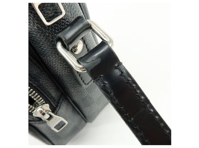Borsa a tracolla Louis Vuitton Damier Graphite Rem Nera N41446 - vista 12