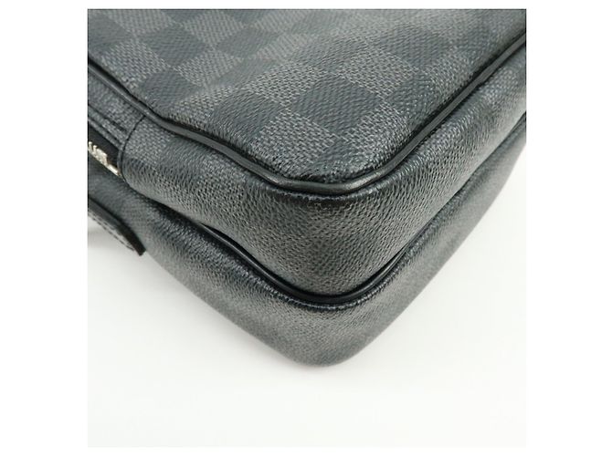 Borsa a tracolla Louis Vuitton Damier Graphite Rem Nera N41446 - vista 13