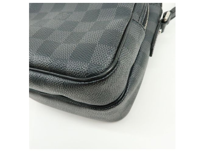 Borsa a tracolla Louis Vuitton Damier Graphite Rem Nera N41446 - vista 14