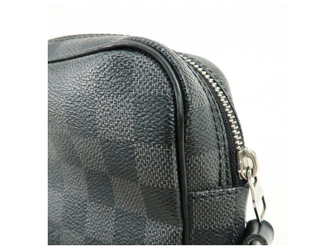 Borsa a tracolla Louis Vuitton Damier Graphite Rem Nera N41446 - vista 18