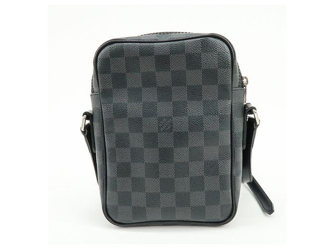 Borsa a tracolla Louis Vuitton Damier Graphite Rem Nera N41446 - vista 2