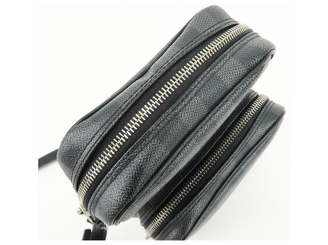 Borsa a tracolla Louis Vuitton Damier Graphite Rem Nera N41446 - vista 20