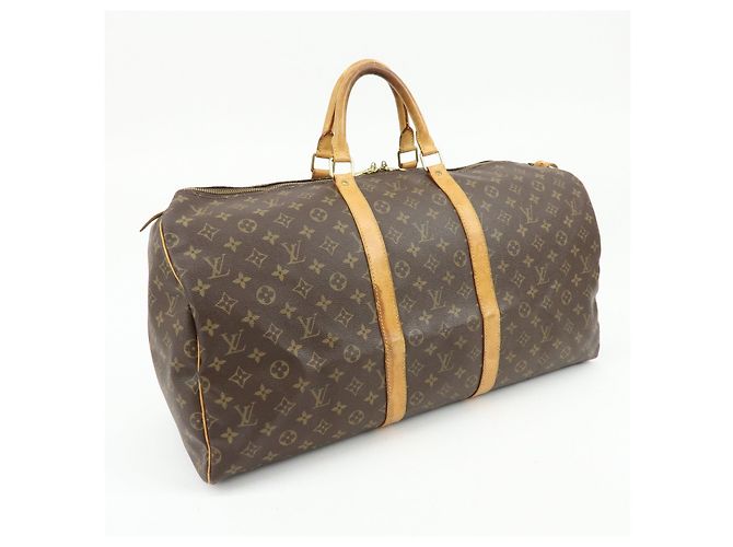 Louis Vuitton Monogram Keep All 55 Boston Bag Hand Bag Brown M41424 - vista 4