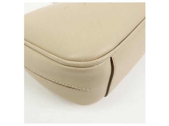 Salvatore Ferragamo Borsa a tracolla e borsa a mano Ferragamo Gancini in pelle con catena, Light Beige - vista 10