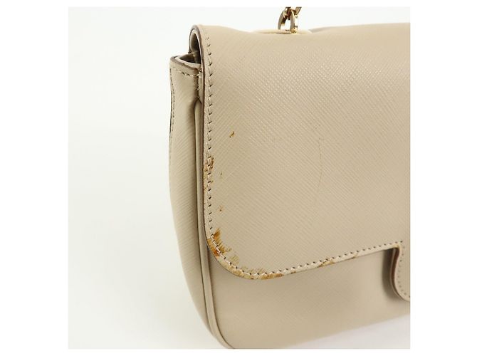 Salvatore Ferragamo Borsa a tracolla e borsa a mano Ferragamo Gancini in pelle con catena, Light Beige - vista 12
