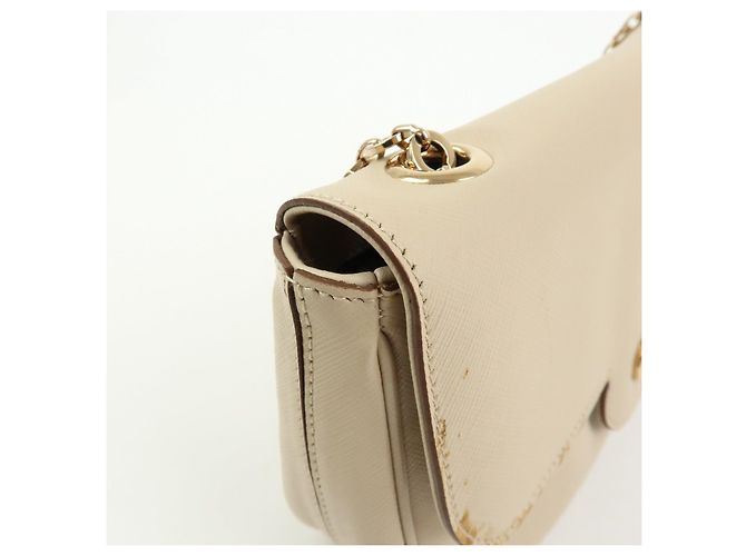 Salvatore Ferragamo Borsa a tracolla e borsa a mano Ferragamo Gancini in pelle con catena, Light Beige - vista 15