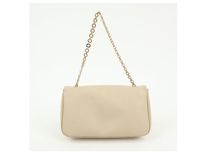 Salvatore Ferragamo Borsa a tracolla e borsa a mano Ferragamo Gancini in pelle con catena, Light Beige - vista 2