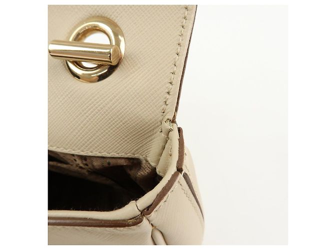 Salvatore Ferragamo Borsa a tracolla e borsa a mano Ferragamo Gancini in pelle con catena, Light Beige - vista 20