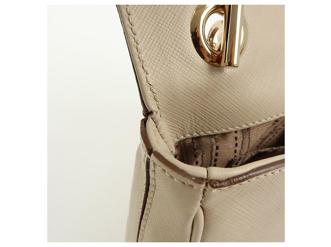 Salvatore Ferragamo Borsa a tracolla e borsa a mano Ferragamo Gancini in pelle con catena, Light Beige - vista 21