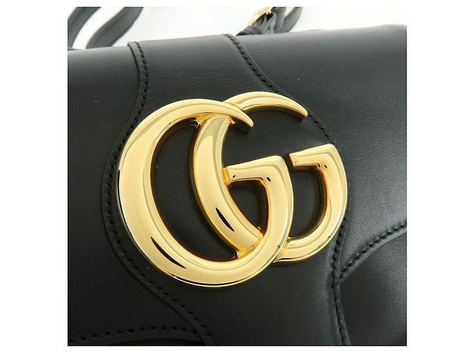Borsa a spalla e tracolla GUCCI Double G Arli in pelle Nero 550129 - vista 13