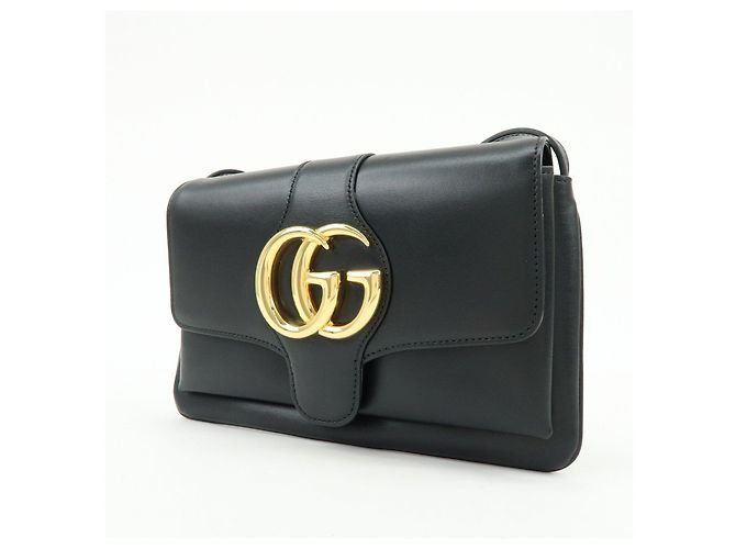 Borsa a spalla e tracolla GUCCI Double G Arli in pelle Nero 550129 - vista 3