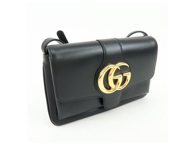 Borsa a spalla e tracolla GUCCI Double G Arli in pelle Nero 550129 - vista 4