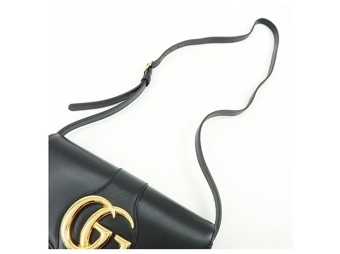 Borsa a spalla e tracolla GUCCI Double G Arli in pelle Nero 550129 - vista 6