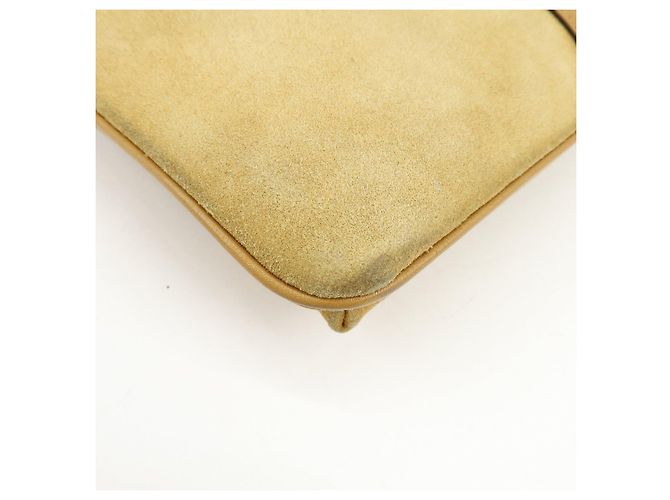 Borsa a tracolla GUCCI Arli Double G in pelle scamosciata Beige Brown - vista 12