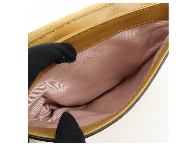 Borsa a tracolla GUCCI Arli Double G in pelle scamosciata Beige Brown - vista 19