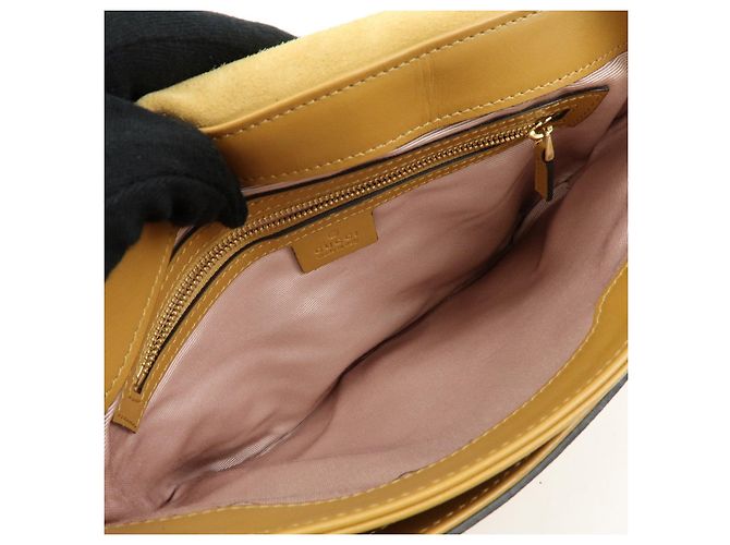 Borsa a tracolla GUCCI Arli Double G in pelle scamosciata Beige Brown - vista 20
