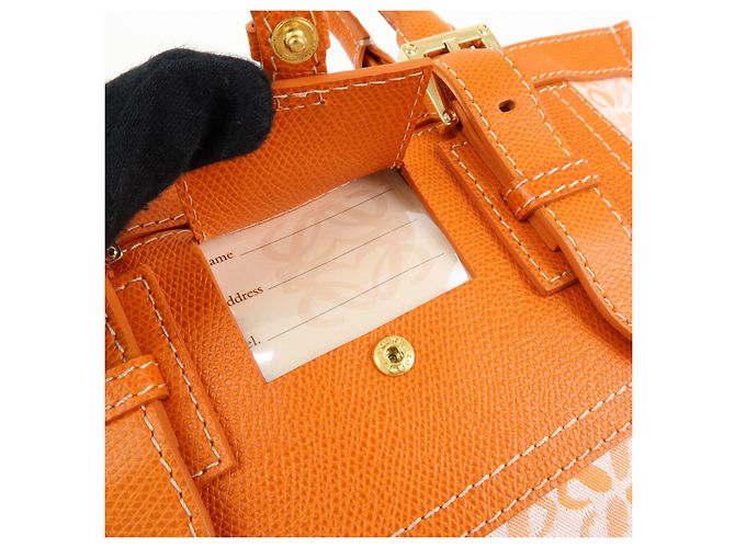 Borsa Tote e Borsa a Mano Loewe Repeat Anagram in Tela e Pelle Orange - vista 18