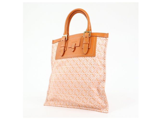 Borsa Tote e Borsa a Mano Loewe Repeat Anagram in Tela e Pelle Orange - vista 3