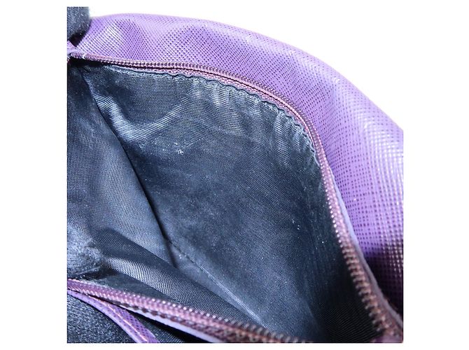Portafoglio lungo PRADA in nylon e pelle Saffiano con logo triangolare Viola M608 - vista 19