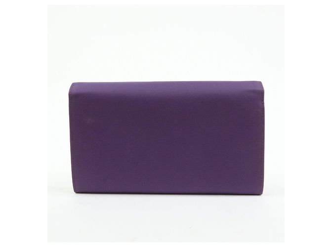Portafoglio lungo PRADA in nylon e pelle Saffiano con logo triangolare Viola M608 - vista 2