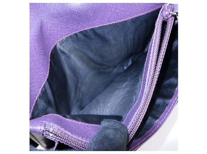 Portafoglio lungo PRADA in nylon e pelle Saffiano con logo triangolare Viola M608 - vista 20