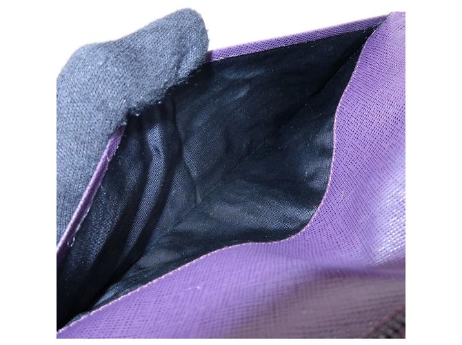 Portafoglio lungo PRADA in nylon e pelle Saffiano con logo triangolare Viola M608 - vista 21