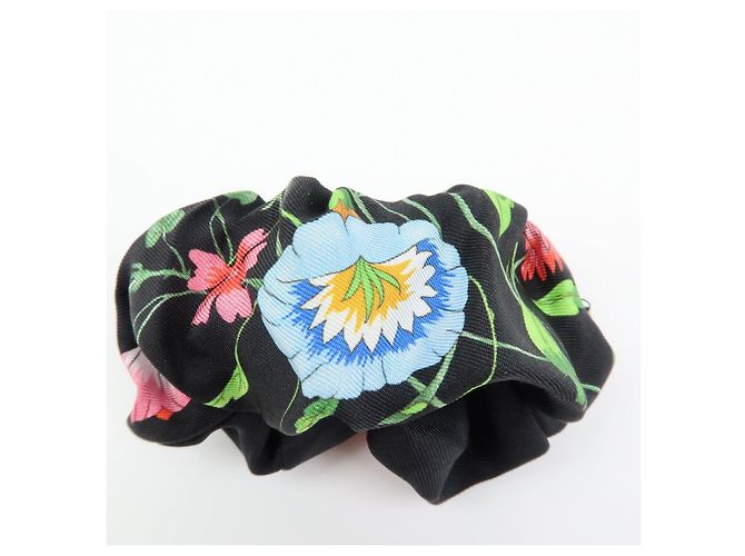 Accessorio per capelli elastico GUCCI Flora Double G 100% seta Nero - vista 10