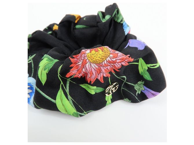 Accessorio per capelli elastico GUCCI Flora Double G 100% seta Nero - vista 11