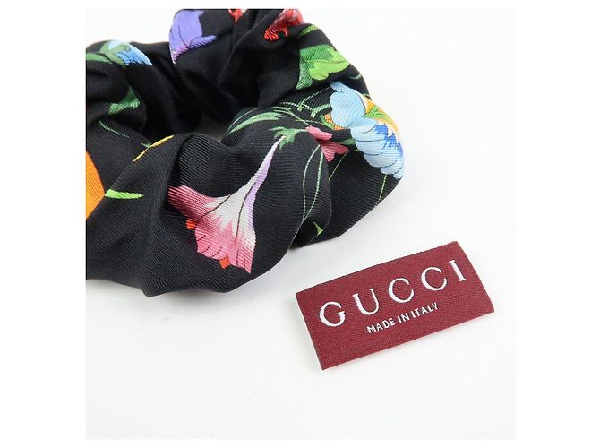 Accessorio per capelli elastico GUCCI Flora Double G 100% seta Nero - vista 13