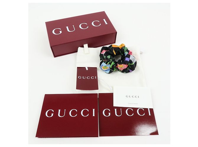 Accessorio per capelli elastico GUCCI Flora Double G 100% seta Nero - vista 15