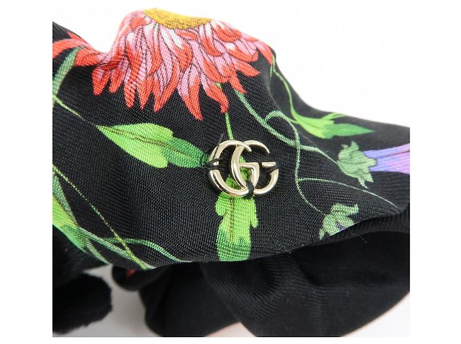 Accessorio per capelli elastico GUCCI Flora Double G 100% seta Nero - vista 6