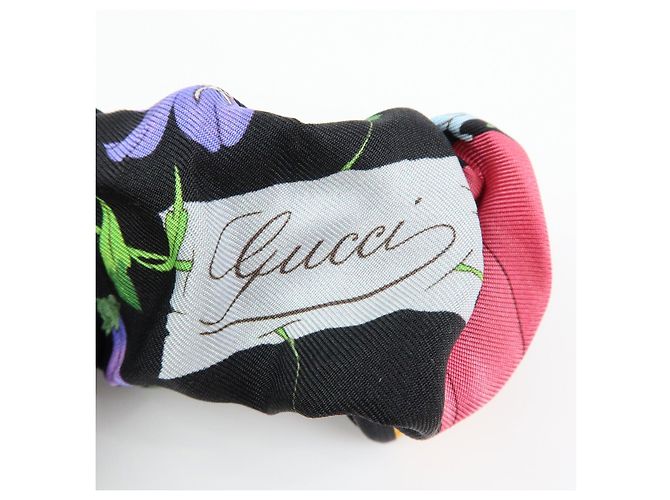 Accessorio per capelli elastico GUCCI Flora Double G 100% seta Nero - vista 7