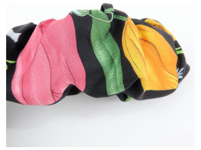 Accessorio per capelli elastico GUCCI Flora Double G 100% seta Nero - vista 8