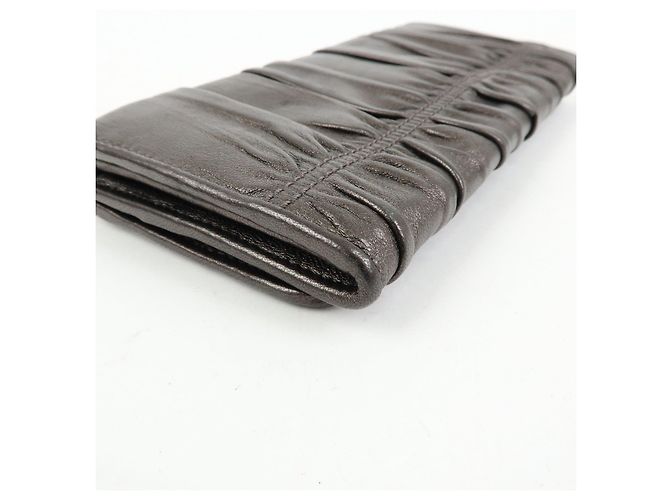 PRADA Logo Nappa Gaufre Leder Flap Bi-fold Long Wallet Bronze 1M1132 - Ansicht 8