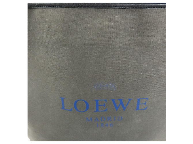 Borsa Tote LOEWE Logo Canvas in pelle, borsa a tracolla, borsa a mano Grigio Blu - vista 19