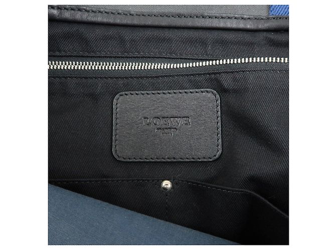 Borsa Tote LOEWE Logo Canvas in pelle, borsa a tracolla, borsa a mano Grigio Blu - vista 24