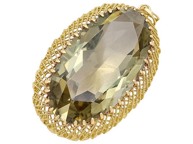 Autre Marque Pendente in prasiolite e fili d'oro giallo. - vista 4
