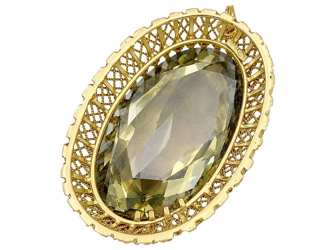 Autre Marque Pendente in prasiolite e fili d'oro giallo. - vista 5