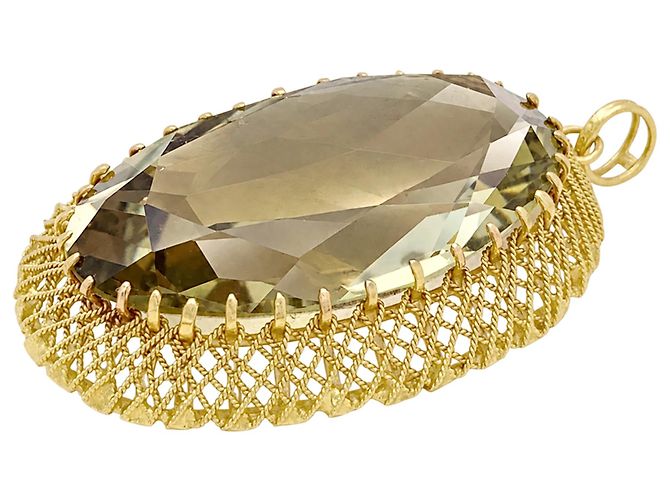 Autre Marque Pendente in prasiolite e fili d'oro giallo. - vista 6